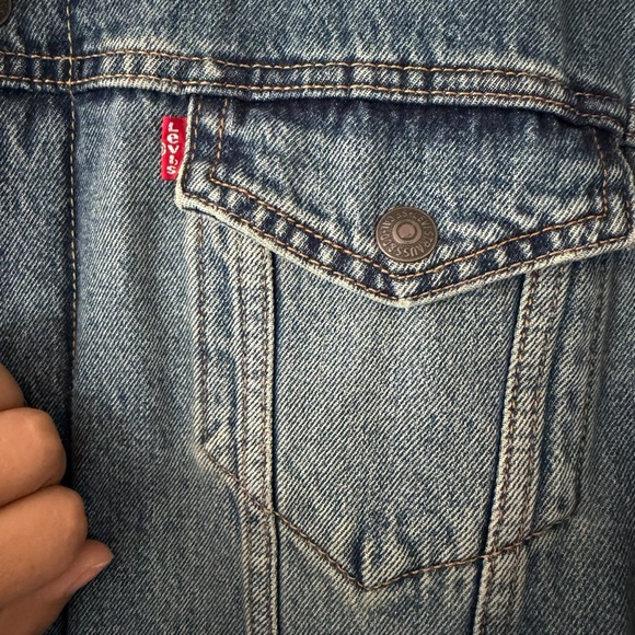 Levi's Blue Medium Wash Denim Sherpa Truck Jacket Type III Fully Lined Size XXL - Picture 4 of 12